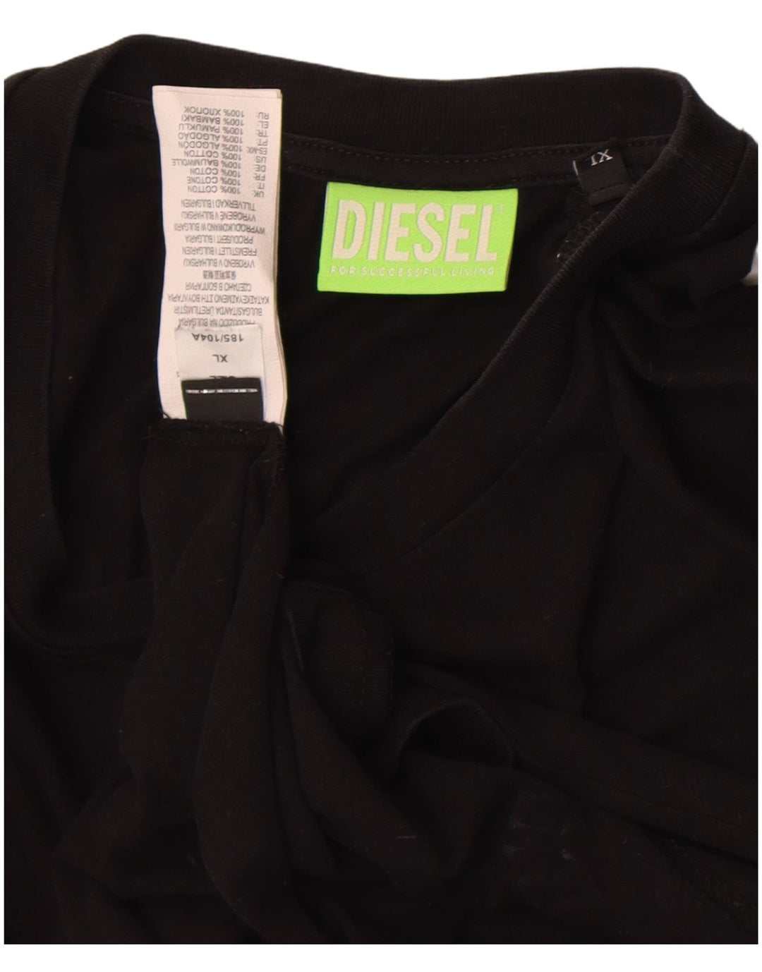 T-shirt grafica da uomo Diesel Top XL in cotone nero