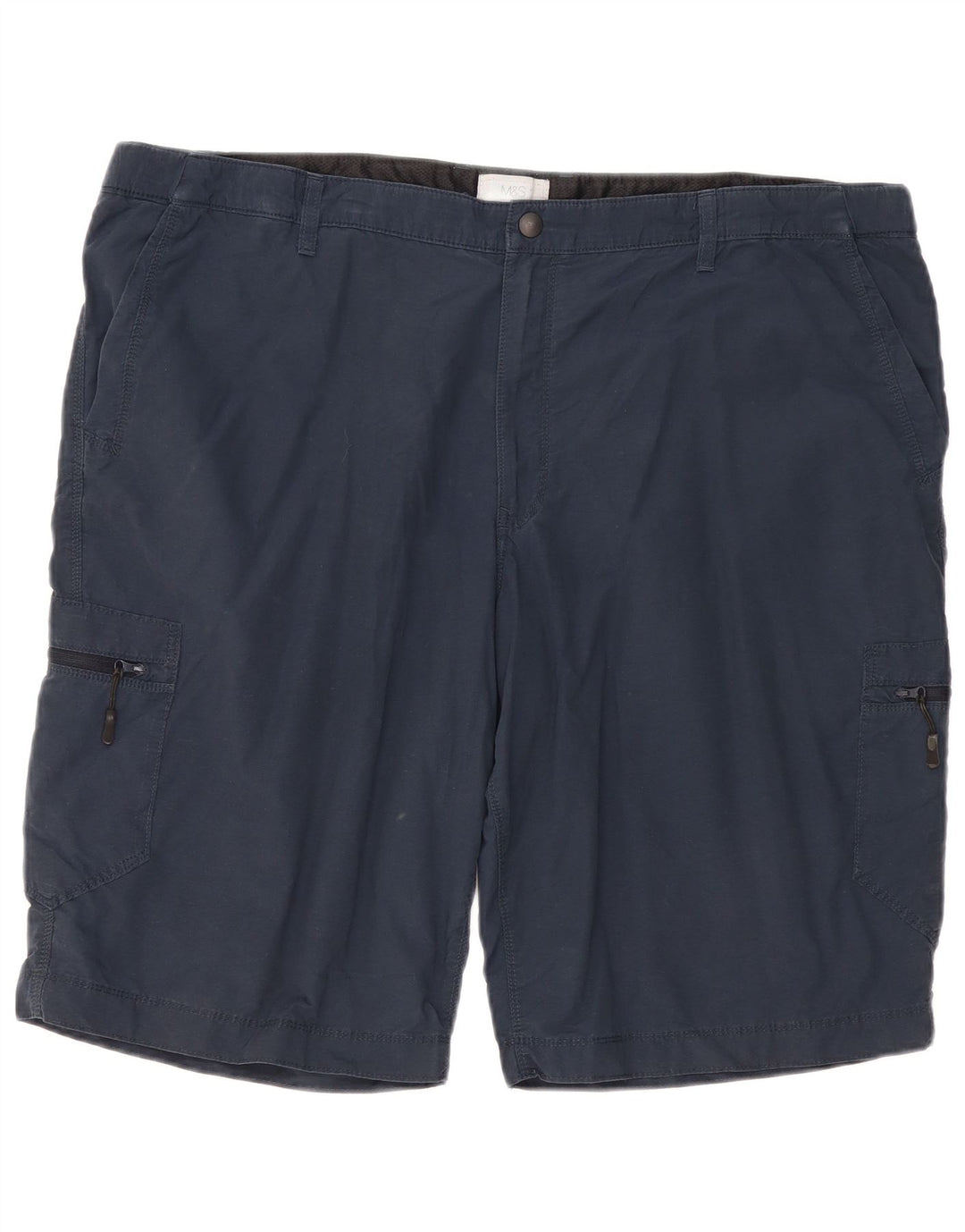 Pantaloncini cargo da uomo Marks & Spencer W44 2XL cotone blu navy