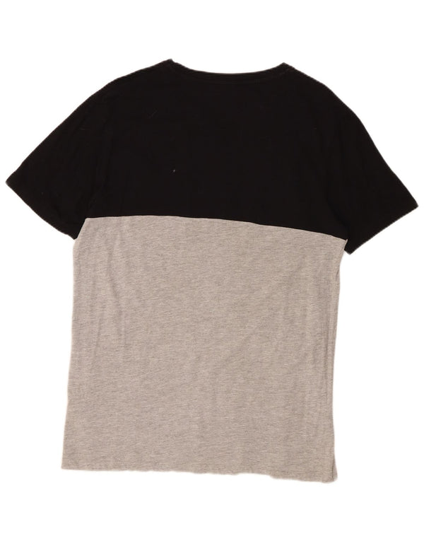 JACK & JONES T-shirt grafica da uomo XL XL in cotone color block nero