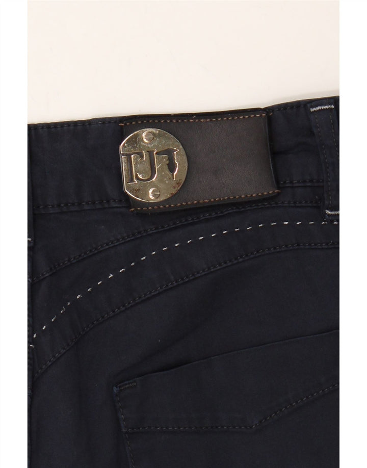 TRUSSARDI Womens Slim Casual Trousers W29 L26 Navy Blue Vintage Trussardi and Second-Hand Trussardi from Messina Hembry 