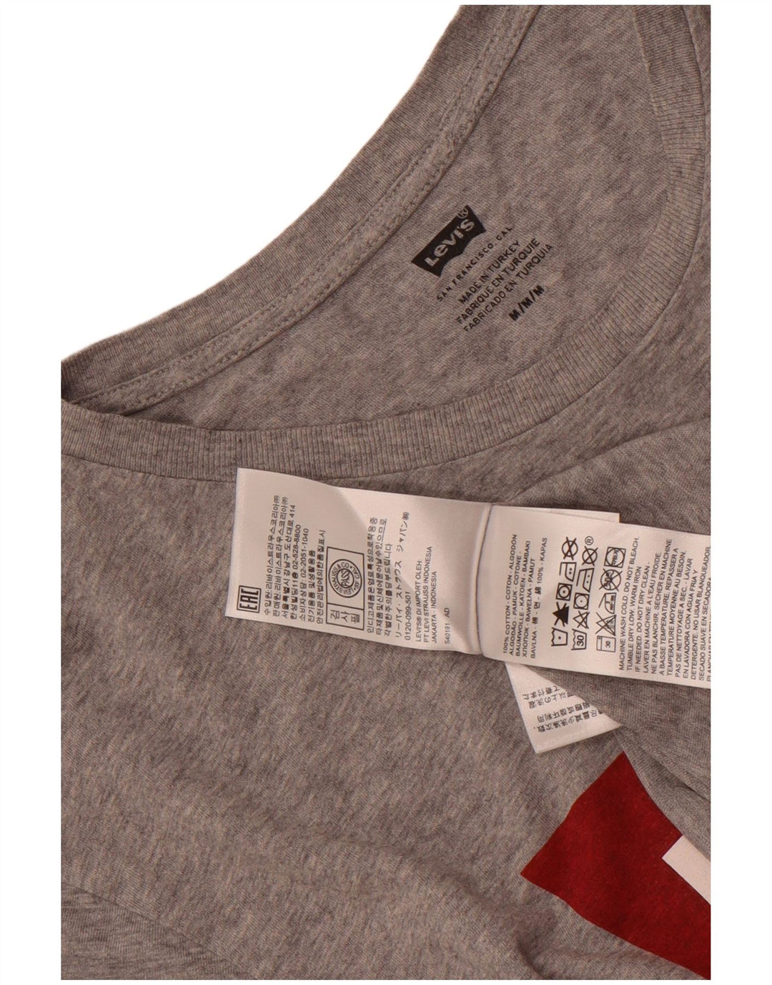 T-shirt grafica da uomo Levi's Top in cotone mélange grigio medio