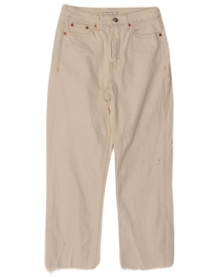 Jeans dritti da donna Topshop W26 L24 cotone bianco