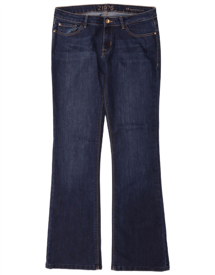 Jeans bootcut slim da donna Zara EU 44 XL W34 L34 Blu navy