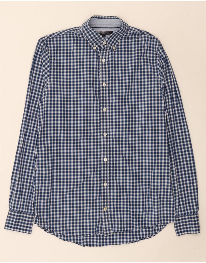 Camicia slim fit da uomo Tommy Hilfiger piccola in cotone a quadretti blu