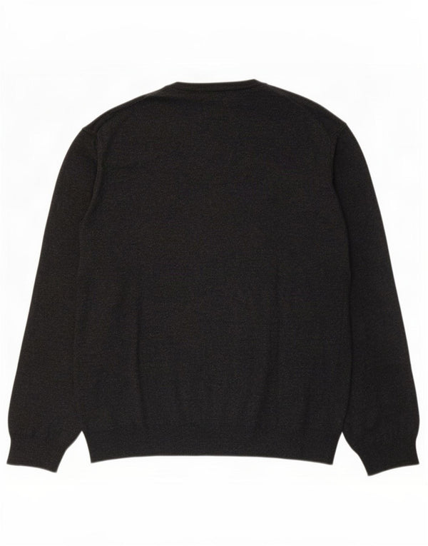Gant Maglione da uomo con scollo a V grande in cotone grigio