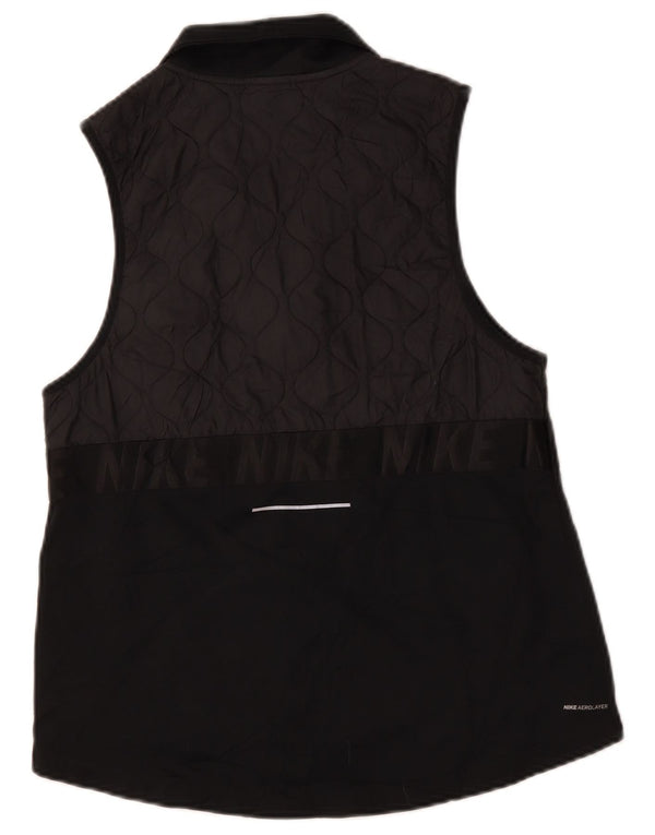 Gilet trapuntato con grafica Nike da donna UK 12 medio nero poliestere