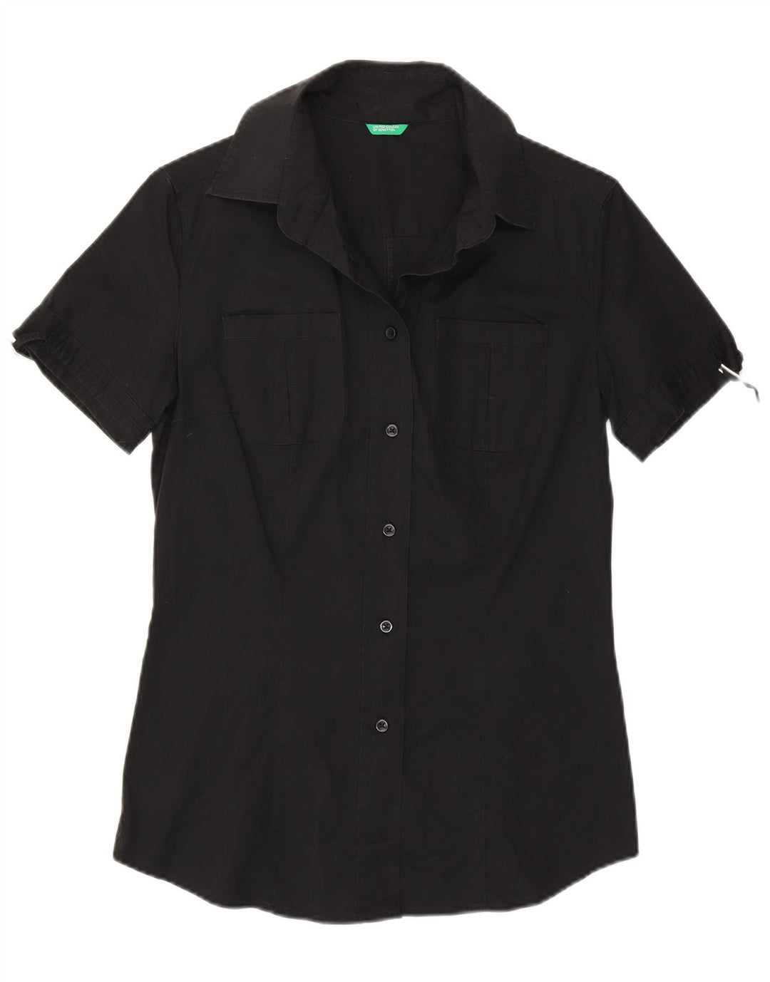 Camicia a maniche corte da donna BENETTON UK 12 media nera