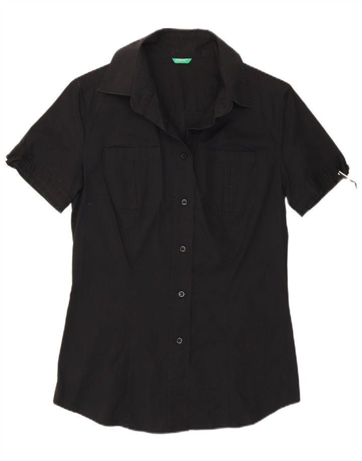 Camicia a maniche corte da donna BENETTON UK 12 media nera