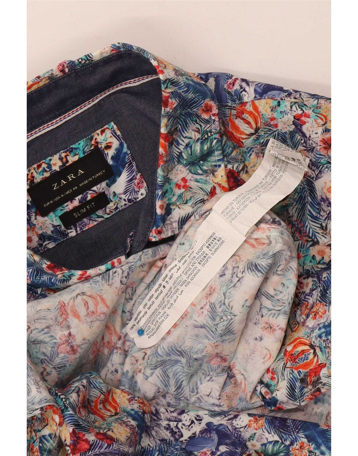 Camicia Zara da uomo slim fit in cotone floreale medio multicolore
