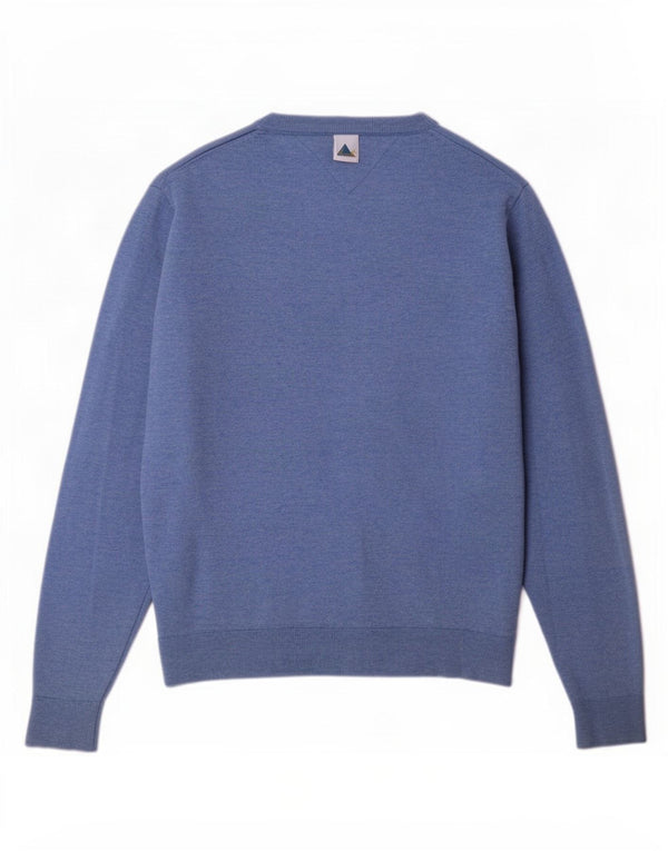Maglione maglione con scollo a V da uomo Tommy Hilfiger 2XL Lana d'agnello screziata blu