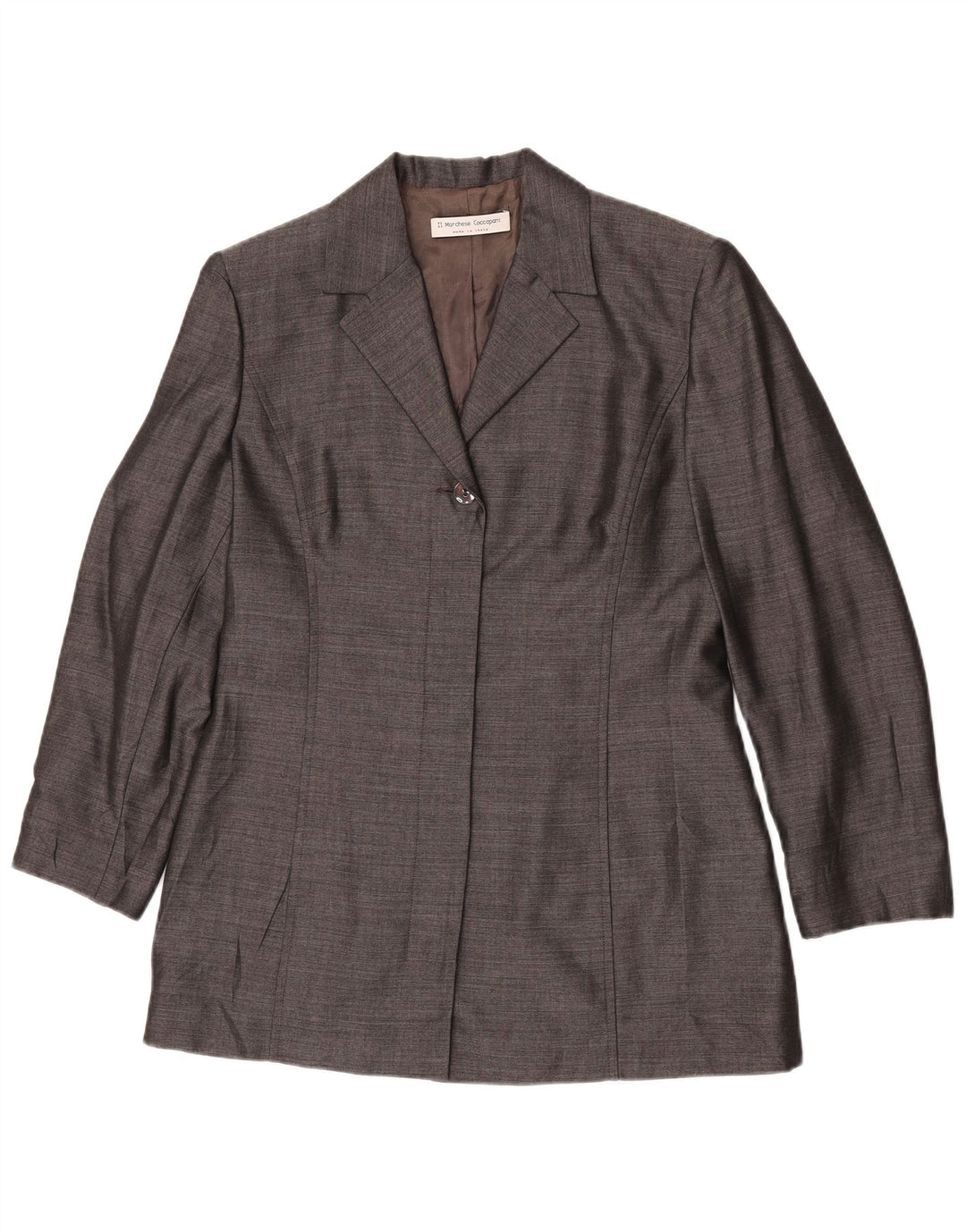 Giacca blazer a 1 bottone da donna Il Marchese Coccapani UK 14 grande grigia