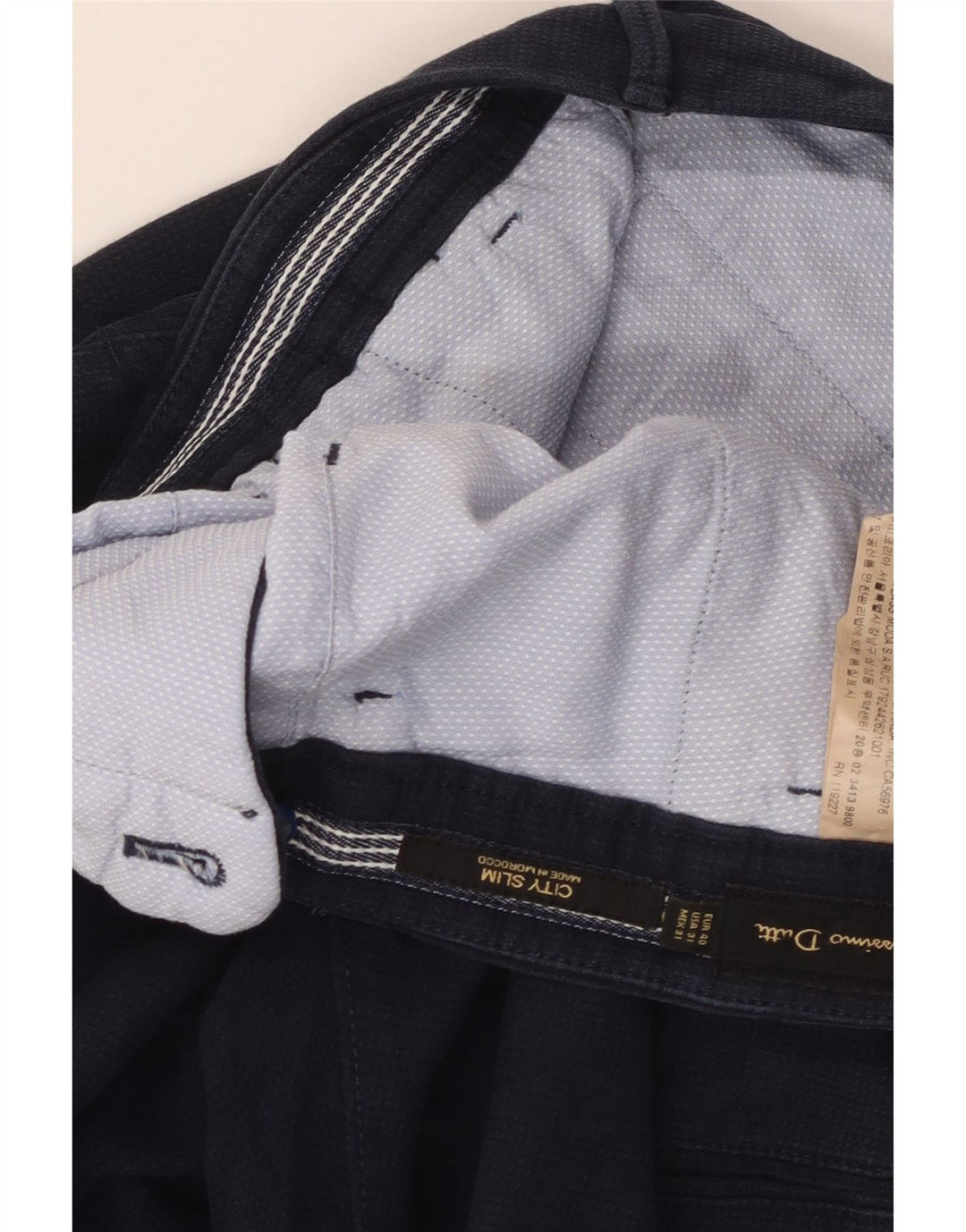 Pantaloni cargo slim da uomo Massimo Dutti EU 40 Medium W31 L29 Blu Navy
