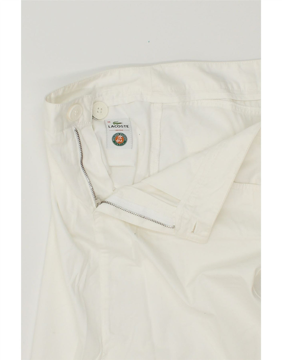 LACOSTE Womens Straight Skirt Size 38 Medium W30 White Cotton Vintage Lacoste and Second-Hand Lacoste from Messina Hembry 