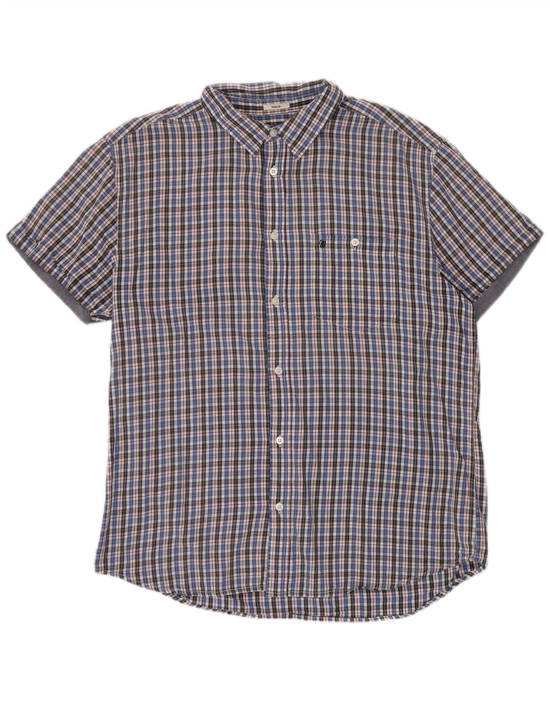 Camicia da uomo Wrangler a maniche corte vestibilità regolare 2XL in cotone a quadri blu