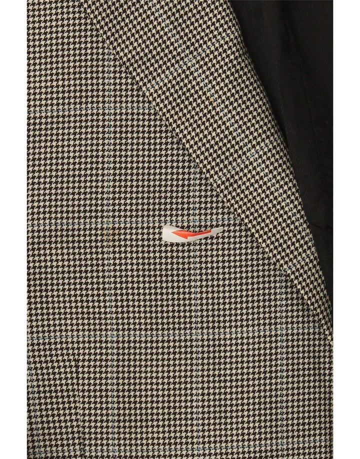 Giacca blazer a 2 bottoni Marks & Spencer da uomo UK 42 grande pied de poule nero