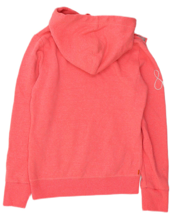 Felpa con cappuccio oversize grafica da donna Superdry UK 2 2XS cotone rosa