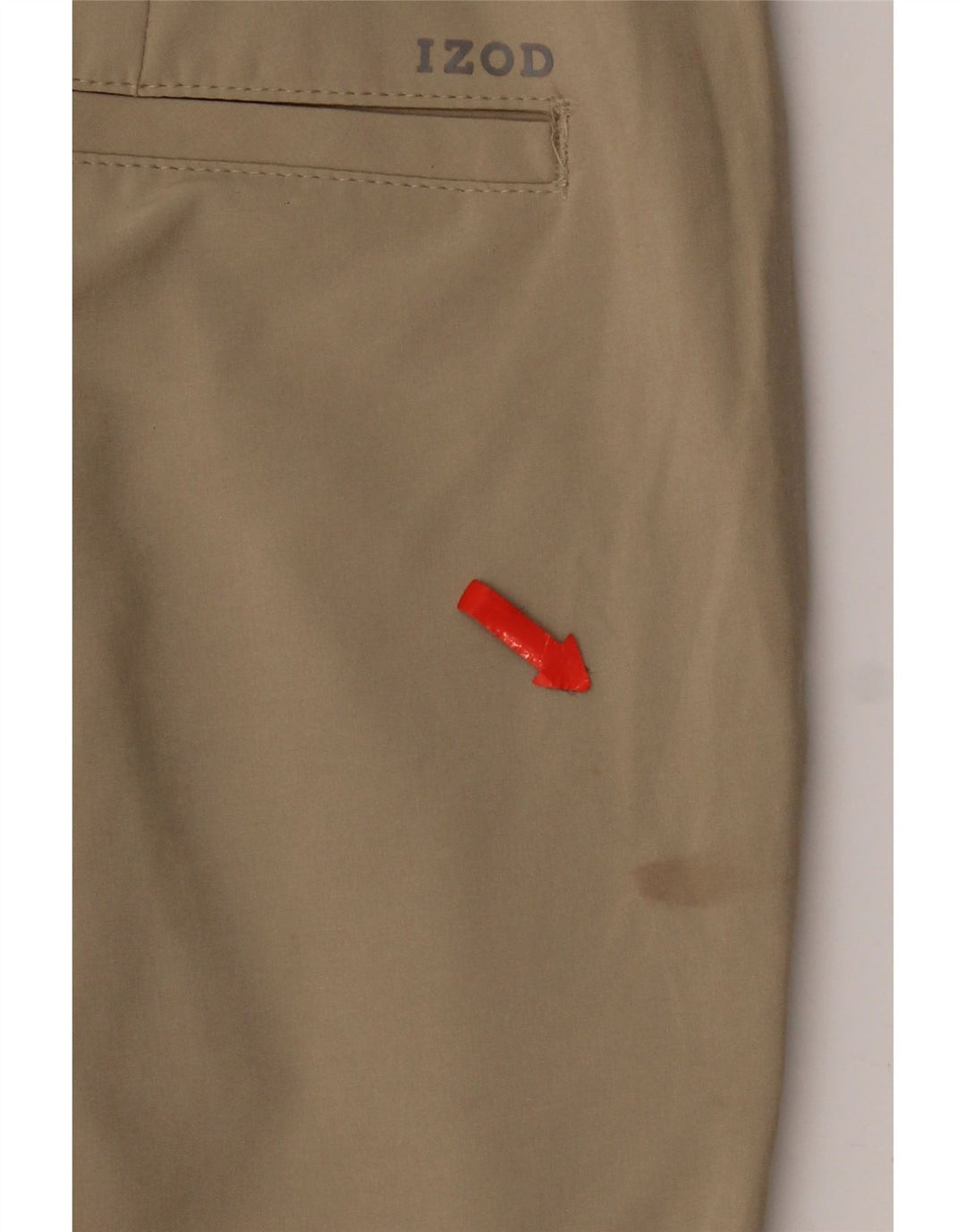 Pantaloni chino dritti da donna Izod W32 L30 poliestere beige