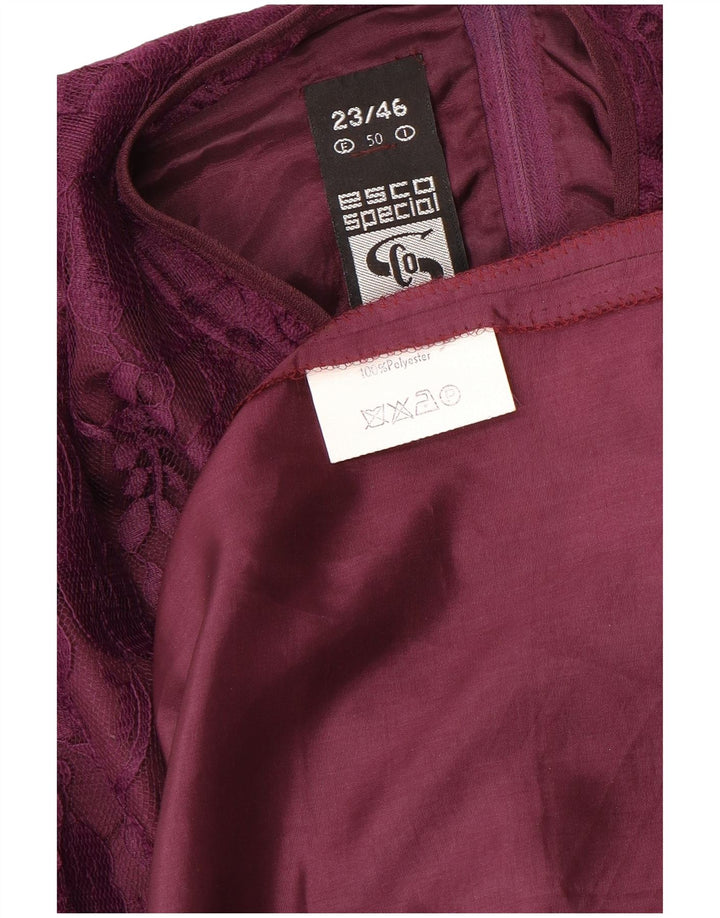 Abito a trapezio da donna a maniche lunghe ESCO IT 46 Grande poliestere floreale viola