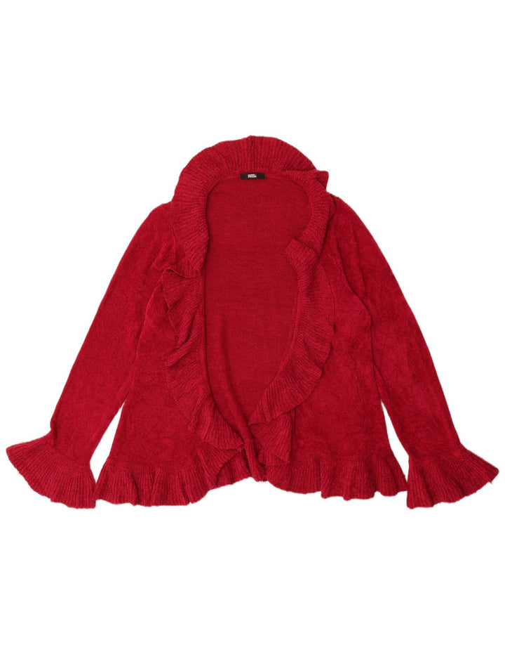 Maglione cardigan aperto con volant da donna Marks & Spencer UK 12 Rosa medio