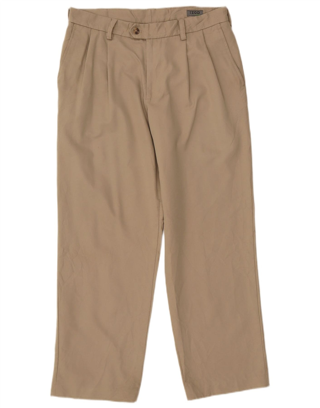 Pantaloni chino da uomo con pegging IZOD W32 L30 poliestere beige