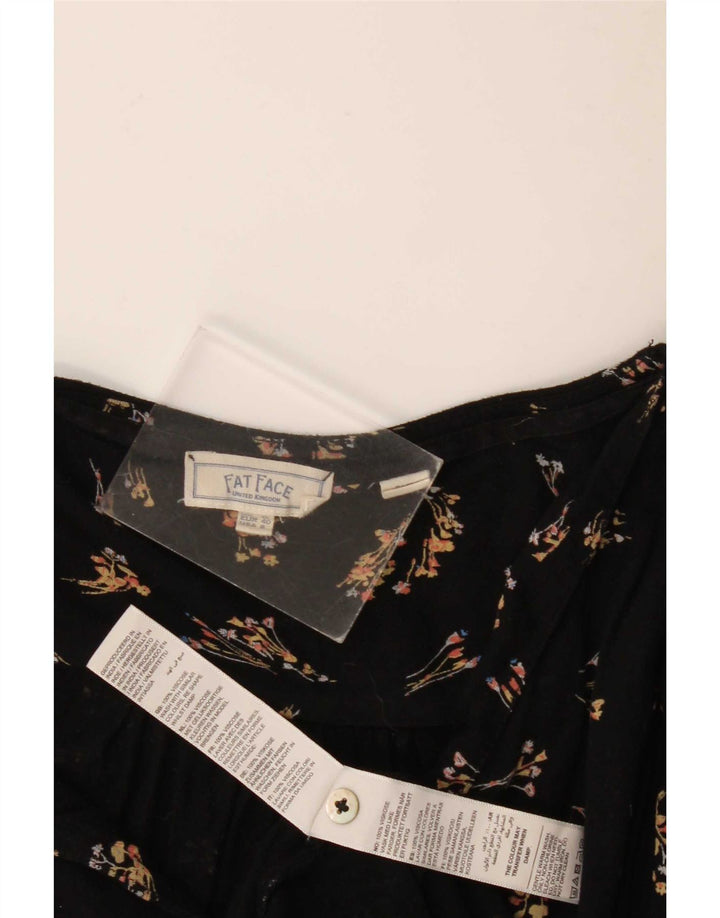 Top tunica oversize da donna Fat Face UK 14 Viscosa floreale nera media