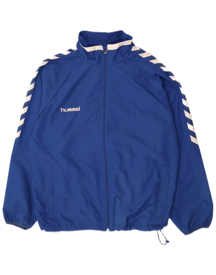 Giacca da ginnastica grafica da uomo Hummel, grande, in poliestere color block blu