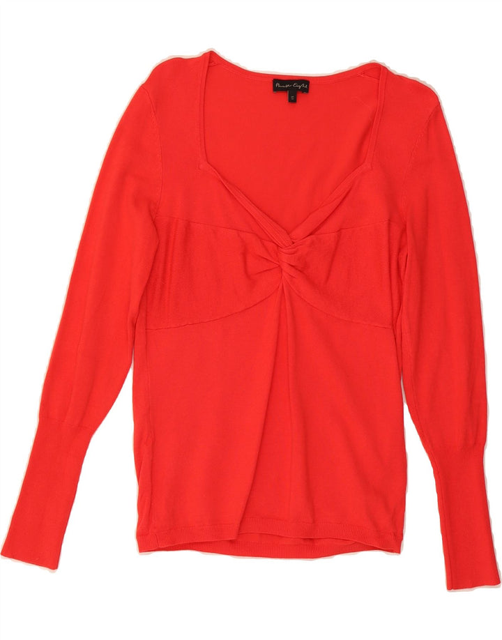 PHASE EIGHT Womens V-Neck Jumper Sweater UK 14 Medium Red Viscose Vintage Phase Eight and Second-Hand Phase Eight from Messina Hembry 