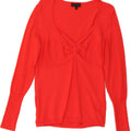 PHASE EIGHT Womens V-Neck Jumper Sweater UK 14 Medium Red Viscose Vintage Phase Eight and Second-Hand Phase Eight from Messina Hembry 