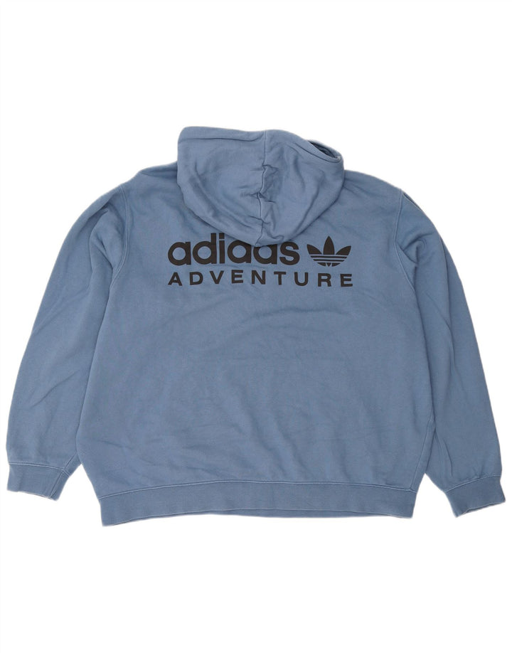 Maglione con cappuccio grafico ADIDAS Adventure da uomo 2XL in cotone blu