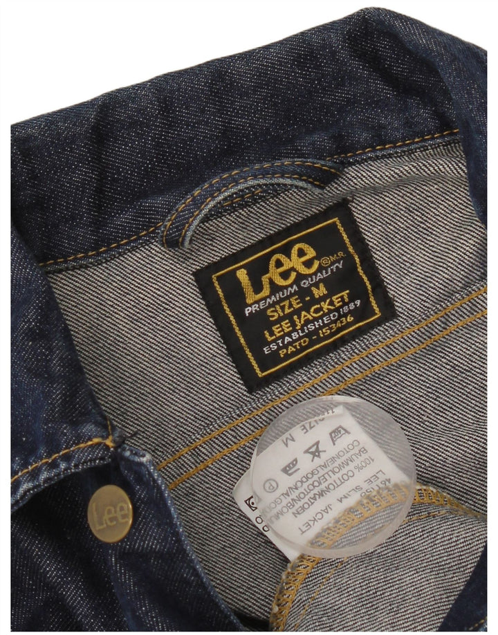 Giacca in denim corta da donna Lee UK 12 cotone blu navy medio