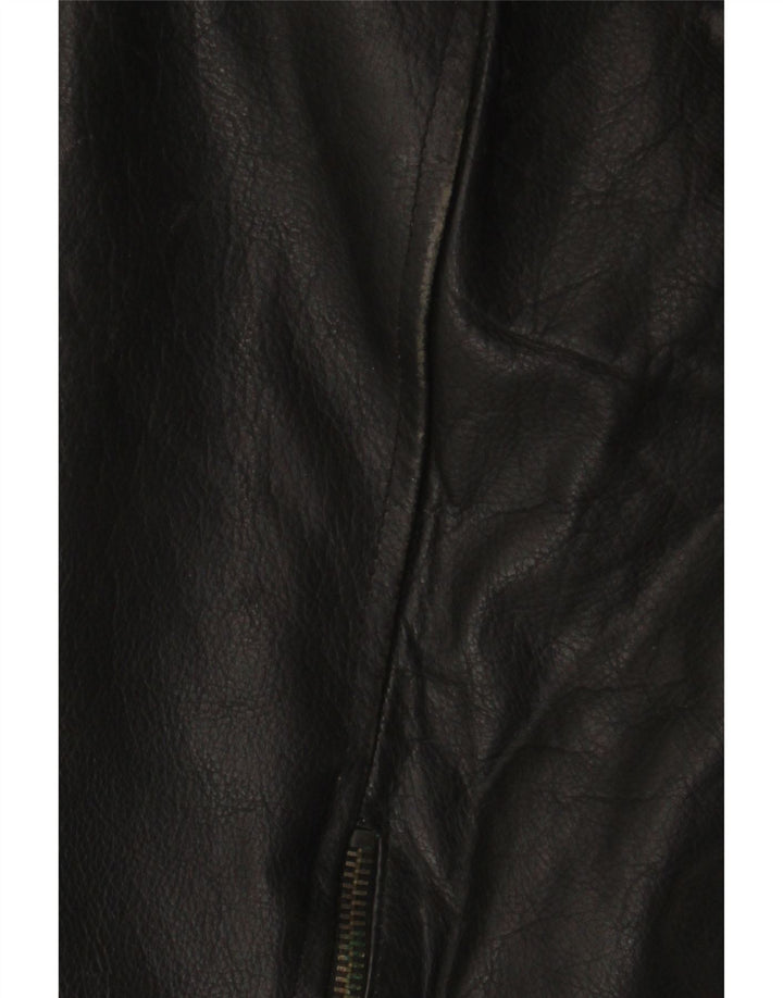 Giacca in pelle vintage da uomo IT 56 3XL Pelle nera