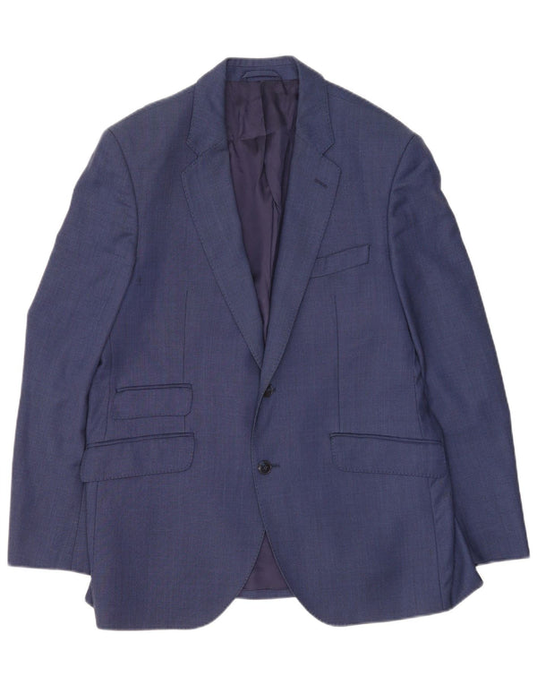 Giacca blazer da uomo a 2 bottoni Hackett UK 42 XL lana blu