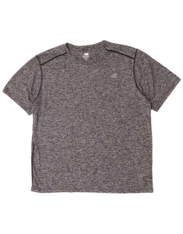 T-shirt da uomo New Balance Top XL poliestere chiazzato grigio