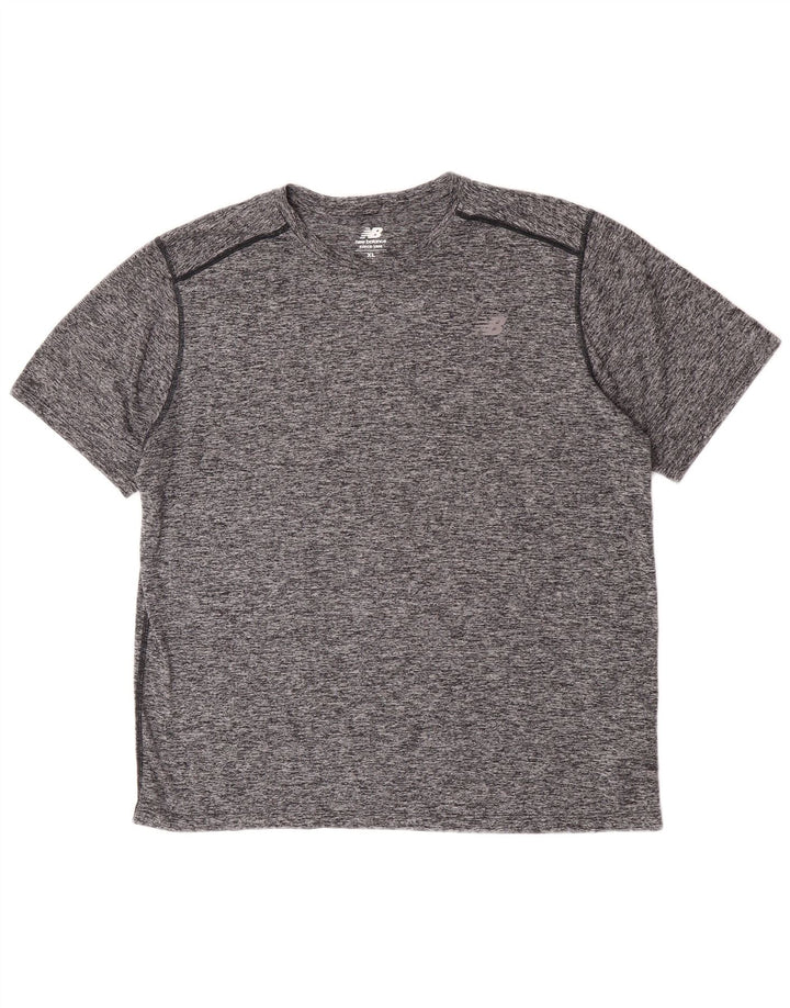 T-shirt da uomo New Balance Top XL poliestere chiazzato grigio