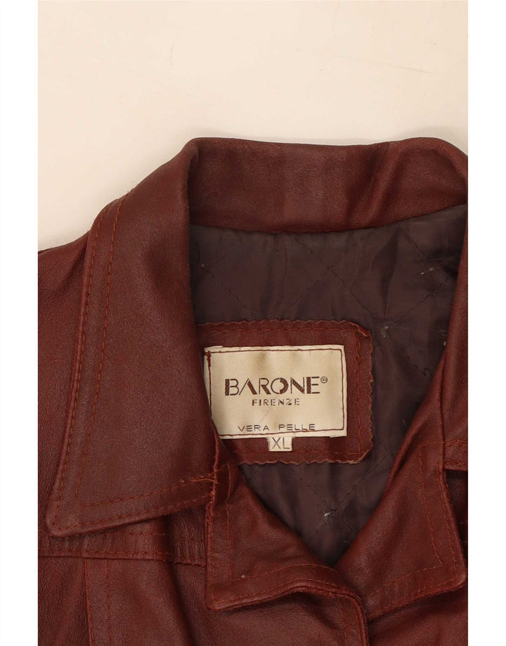 Giacca in pelle da donna Barone UK 18 XL Marrone