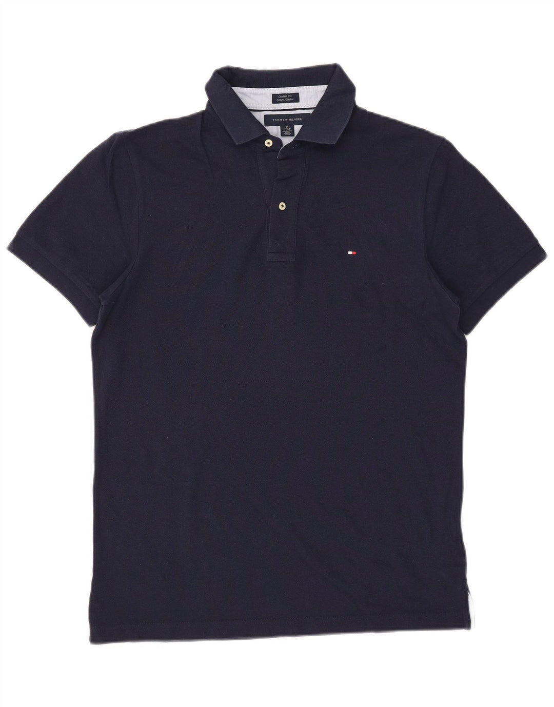 Polo da uomo su misura Tommy Hilfiger in cotone blu navy medio