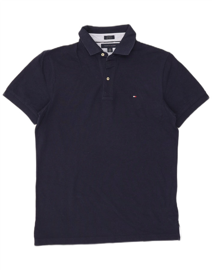 Polo da uomo su misura Tommy Hilfiger in cotone blu navy medio