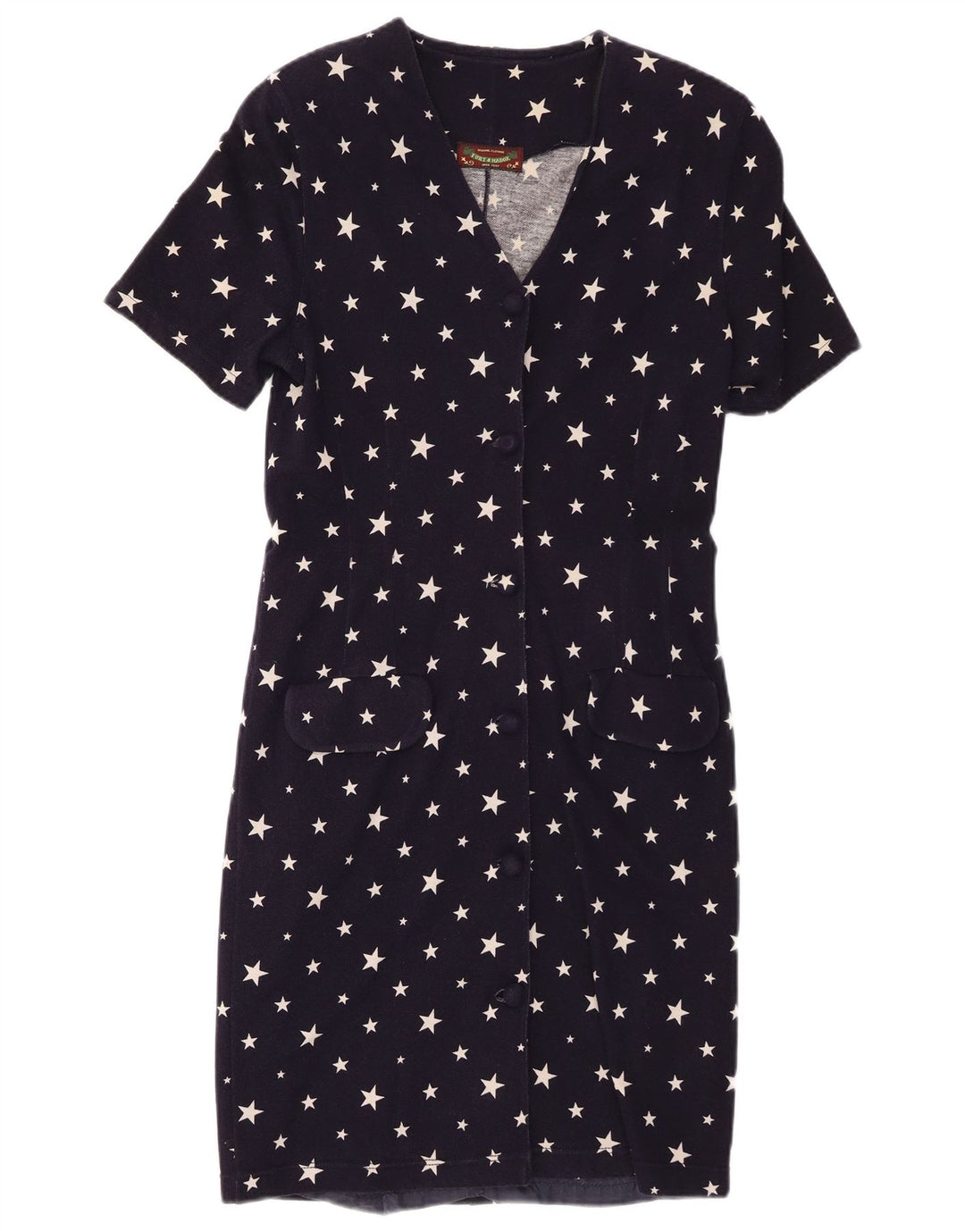 Abito camicia da donna con motivo astratto Fort & Madox IT 44 blu navy medio