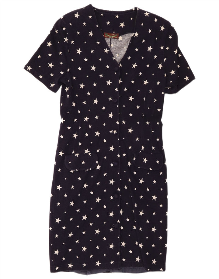 Abito camicia da donna con motivo astratto Fort & Madox IT 44 blu navy medio
