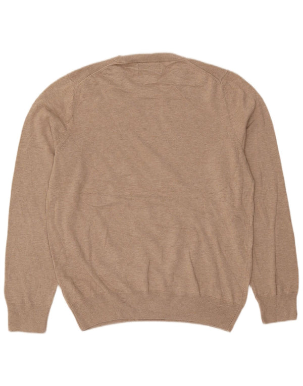 Maglione maglione girocollo da uomo Marks & Spencer in cotone beige medio