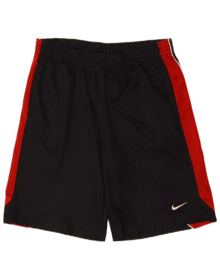NIKE Pantaloncini sportivi da uomo grandi in poliestere color block nero