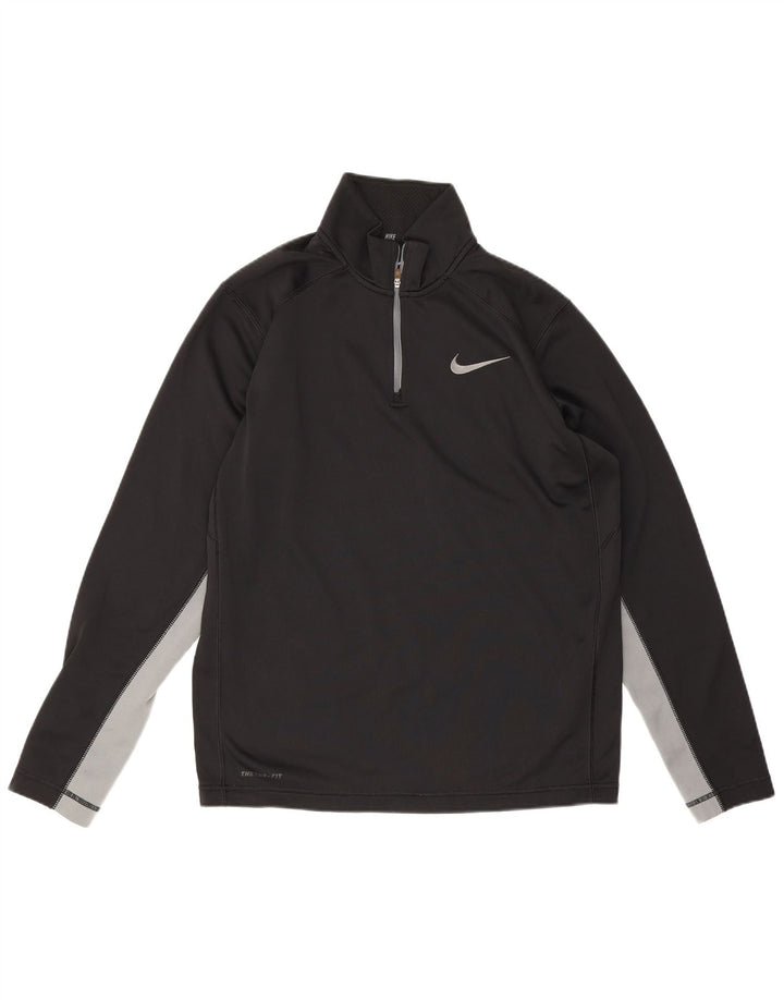 Top della tuta pullover Nike Therma-Fit da uomo, color block medio nero