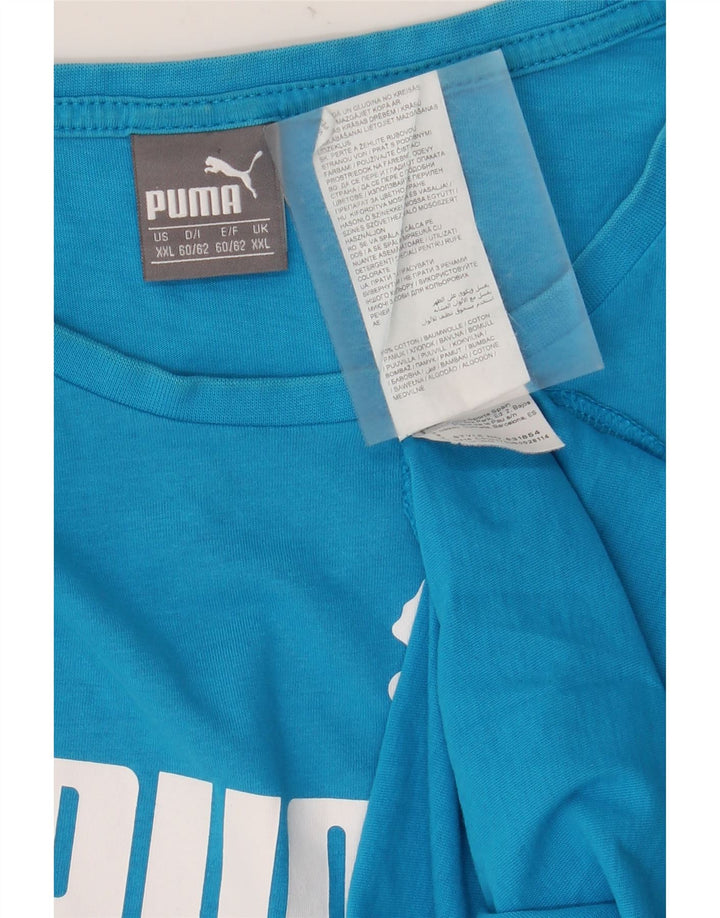 T-shirt grafica da uomo Puma Top 2XL cotone blu