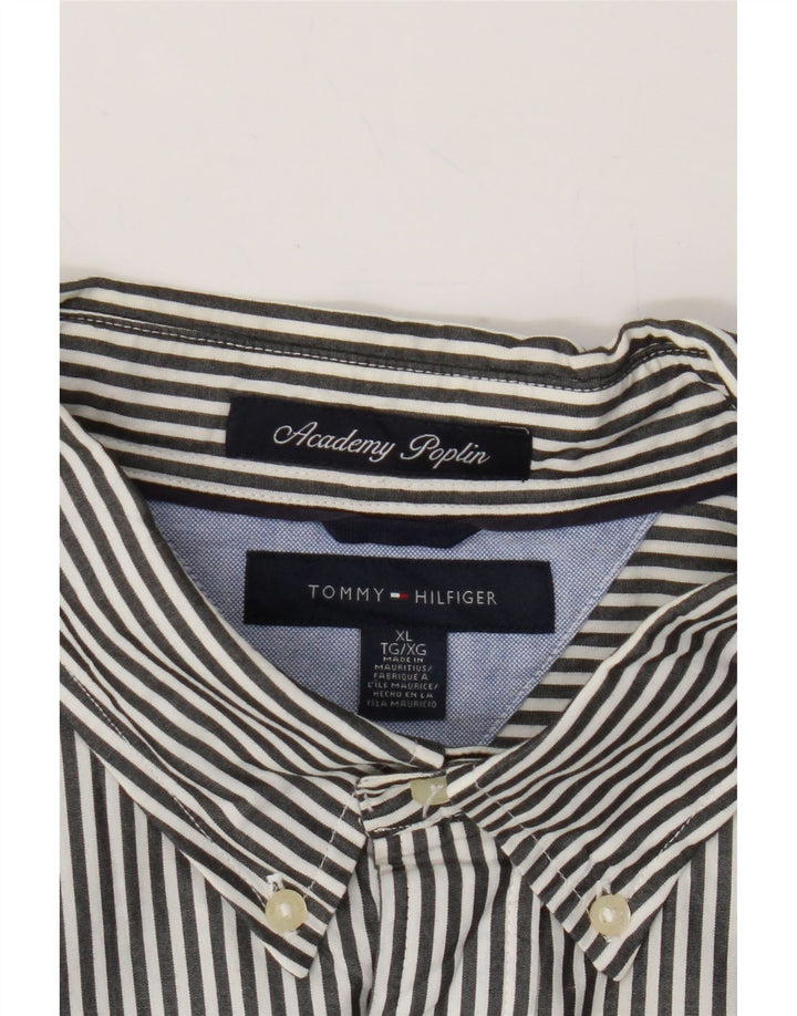 TOMMY HILFIGER Mens Shirt XL Grey Pinstripe Cotton Vintage Tommy Hilfiger and Second-Hand Tommy Hilfiger from Messina Hembry 