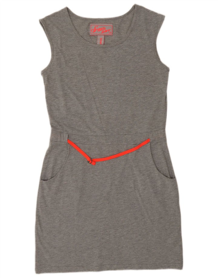 Abito tubino senza maniche da donna Superdry UK 14 grande poliestere grigio