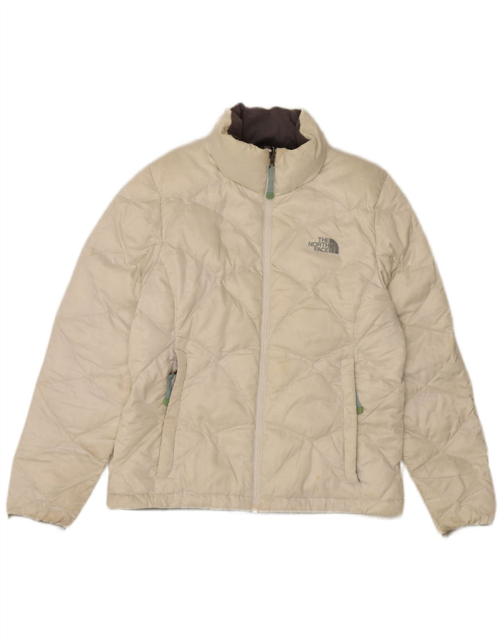 Giacca imbottita da donna The North Face UK 16 Large in nylon bianco sporco