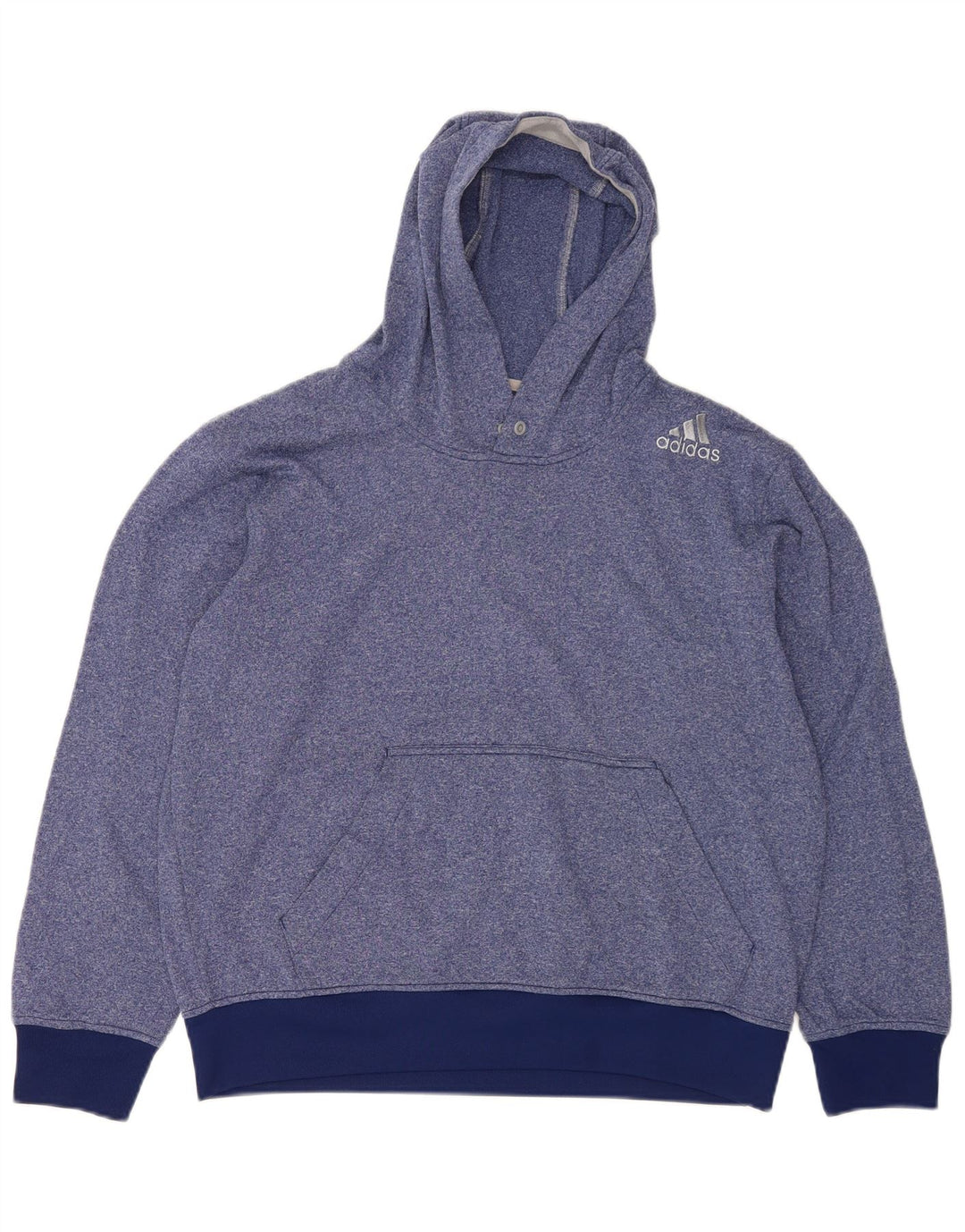 Felpa con cappuccio Adidas Climawarm da uomo, grande, in poliestere chiazzato blu