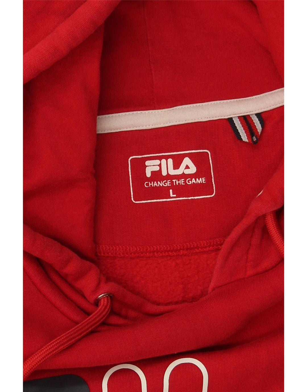 Felpa con cappuccio grafica da uomo Fila grande in cotone rosso