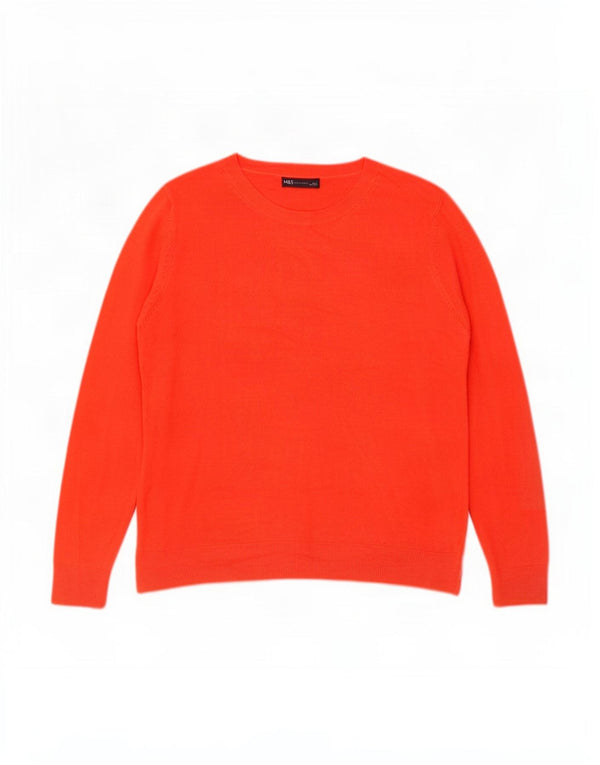 Maglione maglione girocollo da donna Marks & Spencer UK 20 2XL Acrilico rosso