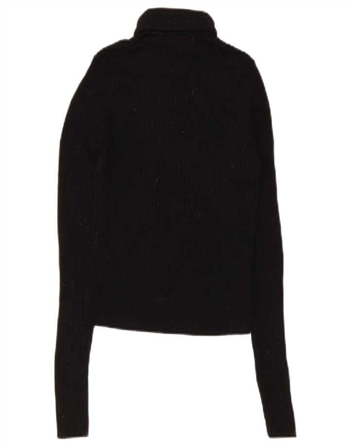 Maglione corto da donna Zara con collo alto UK 8 piccolo in viscosa nera